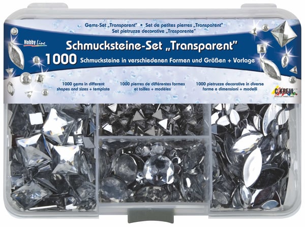 KREUL 49640 strass och paljett Set med ädelstenar Transparent