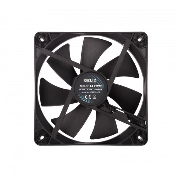 Miniatyrbild 4 av 4: Gelid Solutions FN-PX14-16 kylsystem för dator Datorväska Fan 14 cm Svart 1 styck