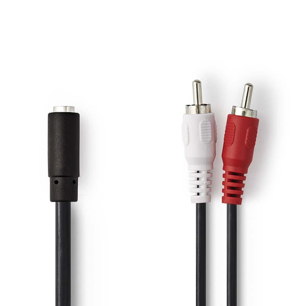 Nedis CAGB22255BK02 audiokaapeli 0,2 m 2 x RCA 3.5mm Musta