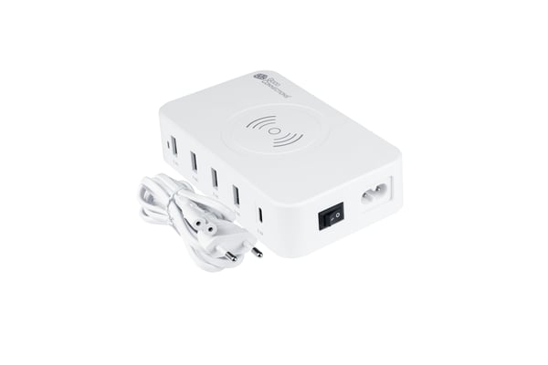 Miniatyrbillede 2 af 4: Alcasa PCA-D005W oplader til mobil enhed Universel Hvid Vekselstrøm Trådløs opladning Hurtig opladning Indendørs
