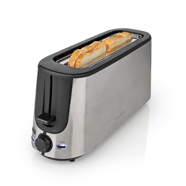 Nedis KABT310EAL brödrostar 6 1 skivor 1000 W Aluminium, Svart