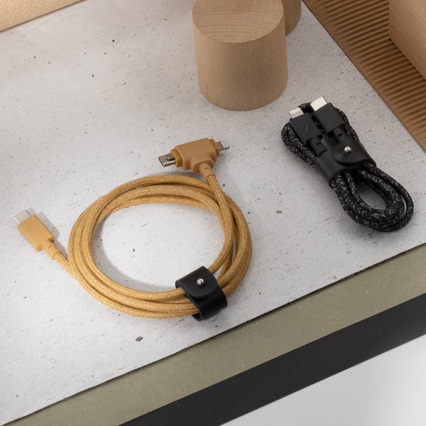 Native Union Belt Cable Duo USB-kaapeli 1,5 m USB C USB C/Lightning 60 W Musta