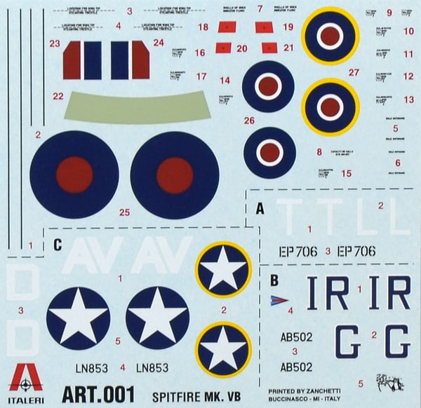 Miniatyrbild 3 av 5: Italeri SPITFIRE MK.VB Luftfarkostmodell med fast vinge Monteringssats 1:72