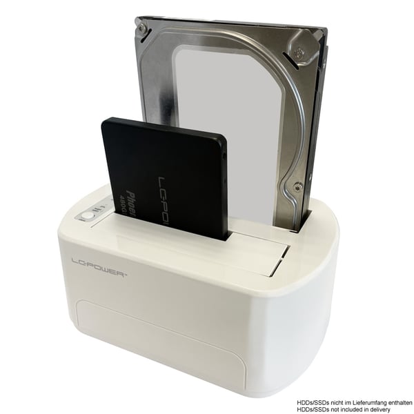 LC-Power LC-DOCK-U3-VI tallennusaseman telakointiasema USB 3.2 Gen 1 (3.1 Gen 1) Type micro-B Valkoinen