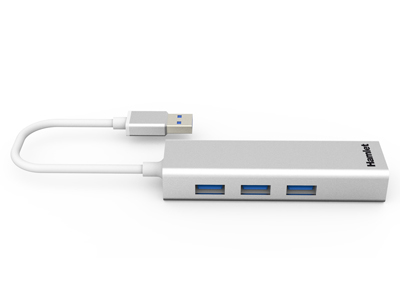 Hamlet XHUB330LAN kannettavien tietokoneiden telakka ja porttitoistin USB 3.2 Gen 1 (3.1 Gen 1) Type-A Hopea