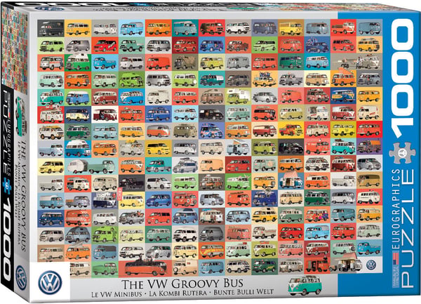Miniatyrbillede 1 af 2: Eurographics The VW Groovy Bus Puslespil 1000 stk Køretøjer