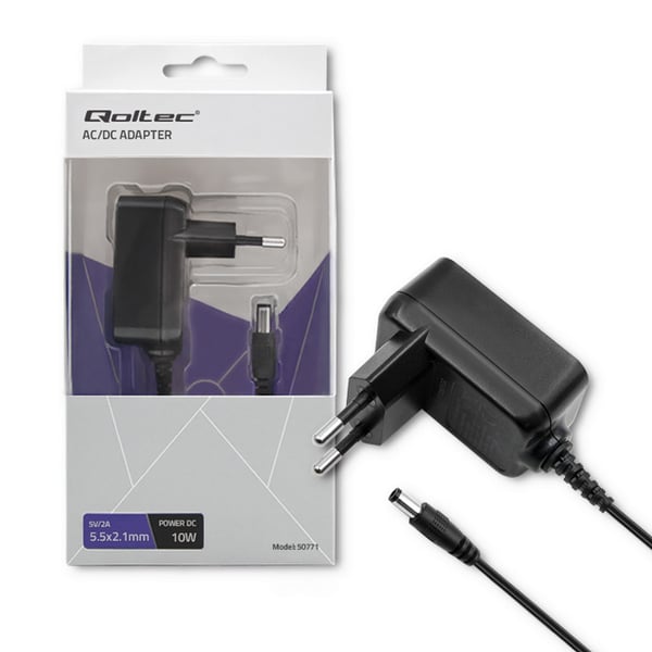 Pikkukuva 1 / 4: Qoltec 50771 virta-adapteri ja vaihtosuuntaaja Sisätila 10 W Musta