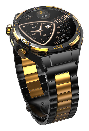 Miniatyrbillede 3 af 6: Blackview W90 Pro 3,63 cm (1.43") AMOLED 48.6 mm Digital 466 x 466 pixel Berøringsskærm Sort, Guld GPS (satellit)