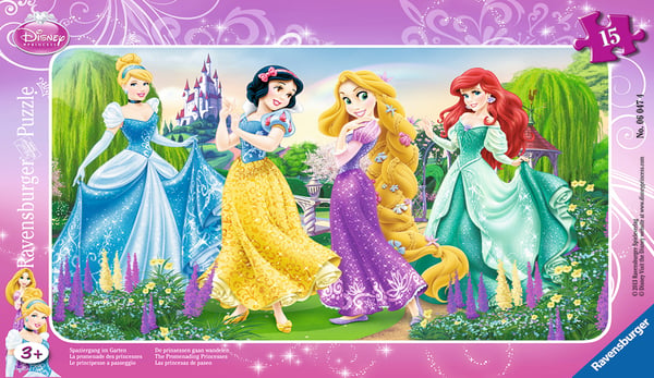 Miniatyrbillede 1 af 2: Ravensburger - 06047 - Puzzle Enfant avec cadre - Princesses Disney - La Promenade des Princesses - 15 Pièces