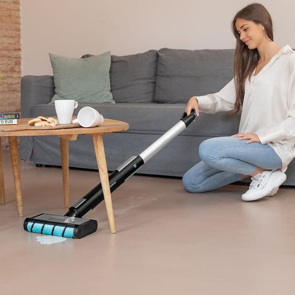 Cecotec FreeGo Wash Sähkömoppi Akku Kuiva ja märkä Pussiton 40 W Musta, Sininen