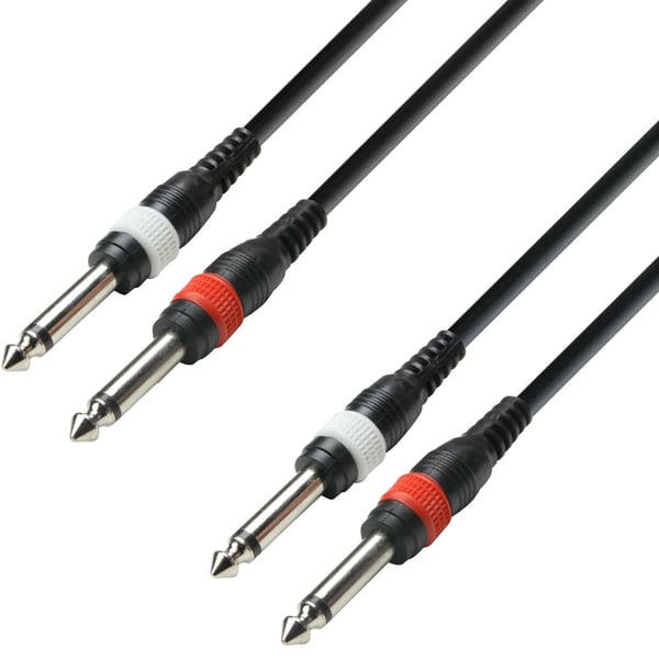 adam hall K3 TPP 0600 ljudkabel 6 m 2 x 6,35mm TRS Svart