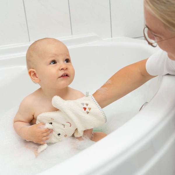 Miniatyrbild 2 av 4: Fehn 058215 babytvättsvampar Badhandske med tvättsvamp Multifärg