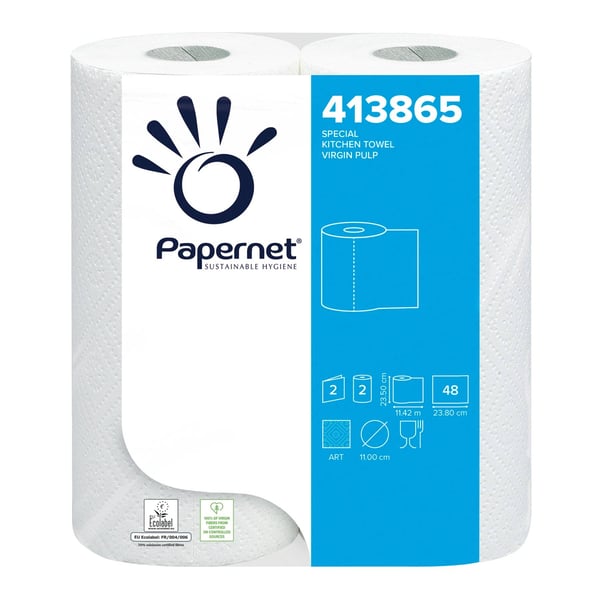 Papernet 413865 paperipyyhe 48 arkkia Selluloosa Valkoinen 11,42 m Papernet 413865 paperipyyhe 48 arkkia Selluloosa Valkoinen 11,42 m