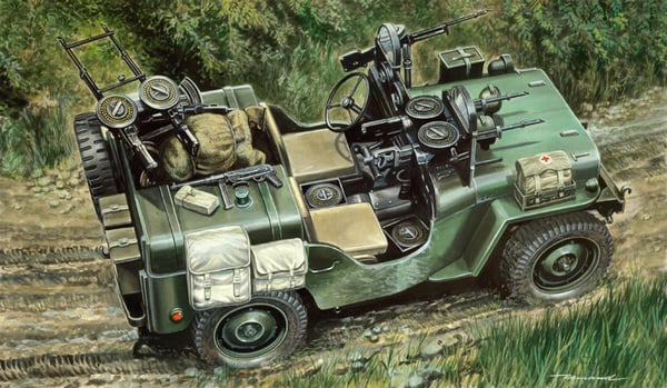 Italeri Commando car Kranvogn model Monteringssæt 1:35