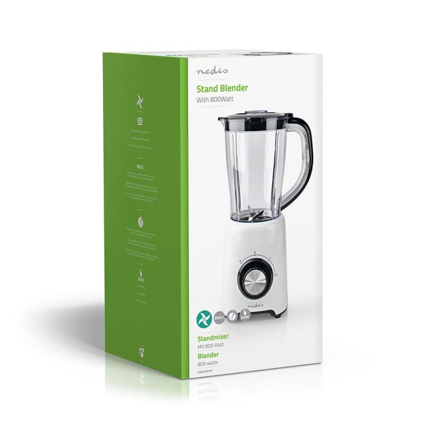 Nedis KABL300CWT mixer 1,5 l Bänkmixer 800 W Svart, Vit