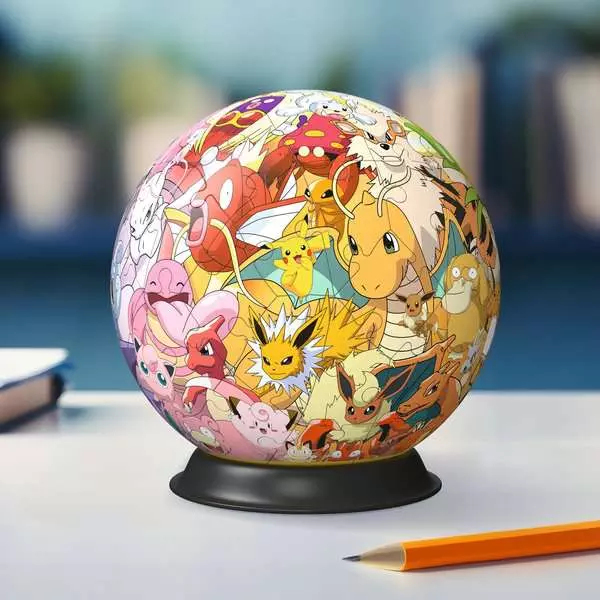 Miniatyrbild 4 av 6: Ravensburger 3D Puzzle Ball: Pokémon - Kanto Region 3D-pussel 73 styck Tecknade serier