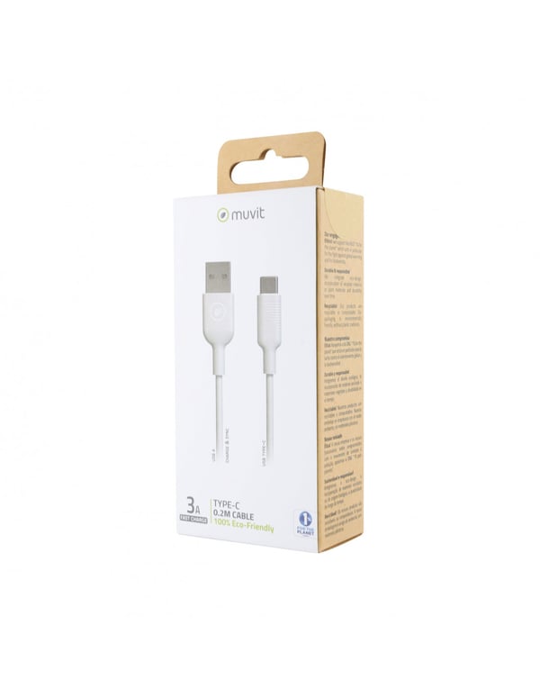 Muvit MCUSC0022 USB-kaapeli 0,2 m USB A USB C Valkoinen