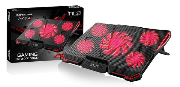 Miniatyrbillede 2 af 7: Inca INC-611GMS køling til laptop 43,2 cm (17") Sort, Rød