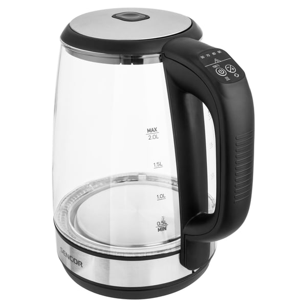Sencor SWK 2090BK elkedel 2 L 2200 W Sort, Rustfrit stål, Transparent
