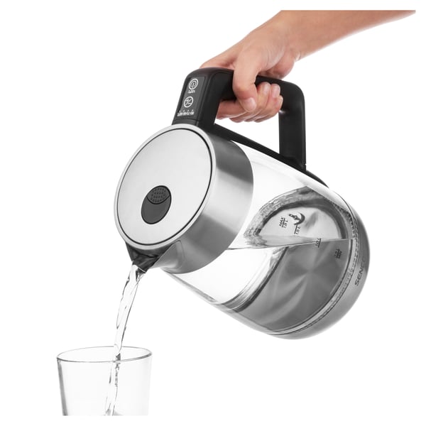 Sencor SWK 1890SS elkedel 1,8 L 2200 W Sort, Rustfrit stål, Transparent