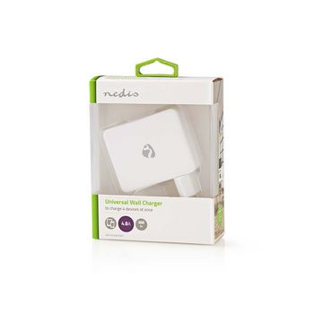 Nedis WCHAU481AWT oplader til mobil enhed Smartphone, Tablet Hvid Vekselstrøm
