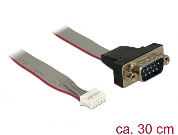 Miniatyrbillede 2 af 2: DeLOCK 89632 serielkabel Sort, Grå, Rød 0,3 m DB-9