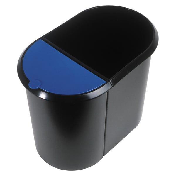 Helit H6103993 papperkorgar Oval Plast Svart, Blå