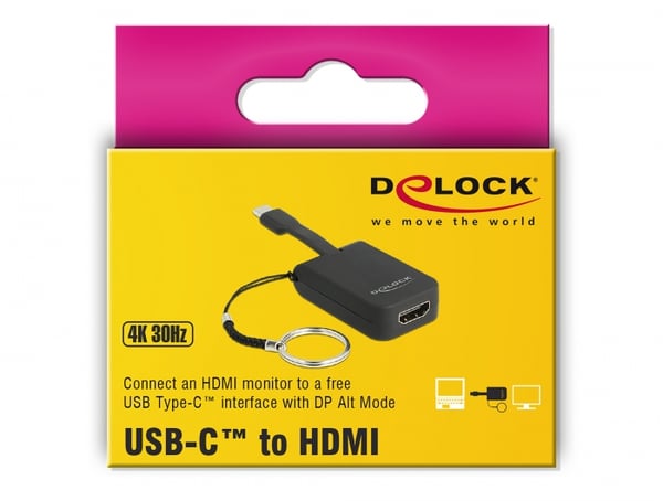 Miniatyrbild 3 av 3: DeLOCK 63942 videokabeladapter 0,03 m USB Type-C HDMI Svart