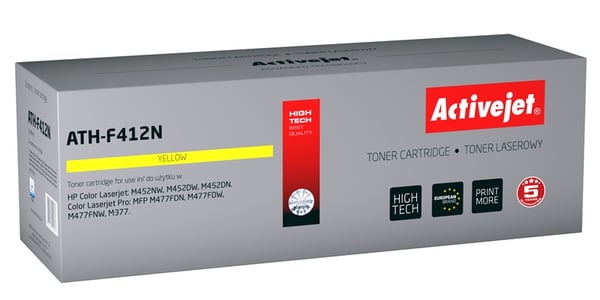 Activejet ATH-F412N (erstatning HP 410A CF412A; Supreme; 2.300 sider; gul)