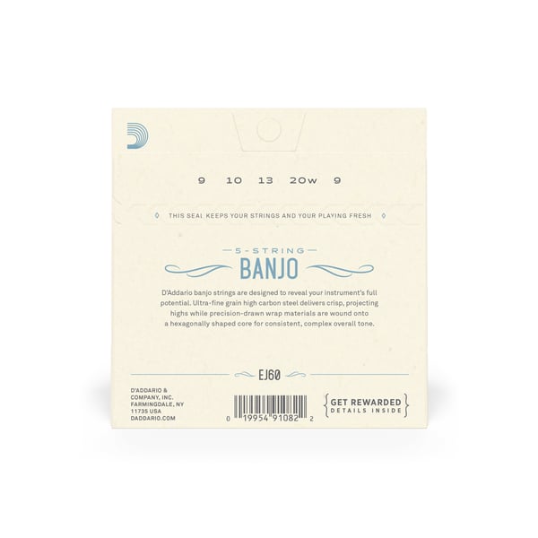 Pikkukuva 4 / 4: D'Addario EJ60 musiikkisoittimen kieli 5 kpl Terästä Banjo