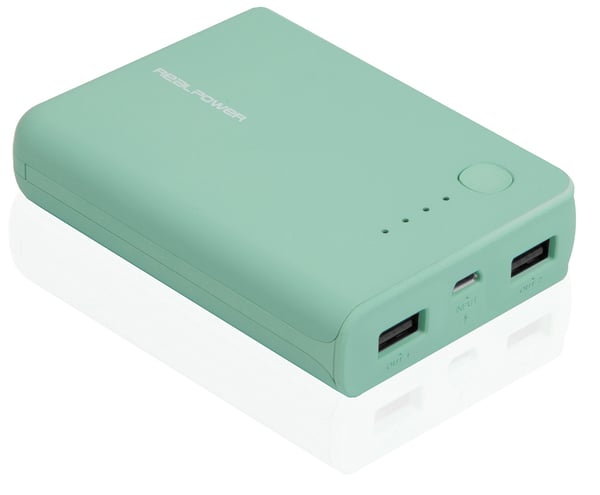 Miniatyrbillede 1 af 3: RealPower PB-10k 10000 mAh Turkis