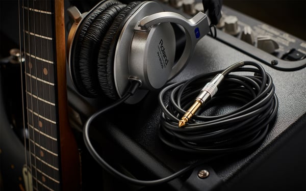 Roland RH-200S hörlur och headset Hörlurar Kabel Huvudband Musik Svart, Silver