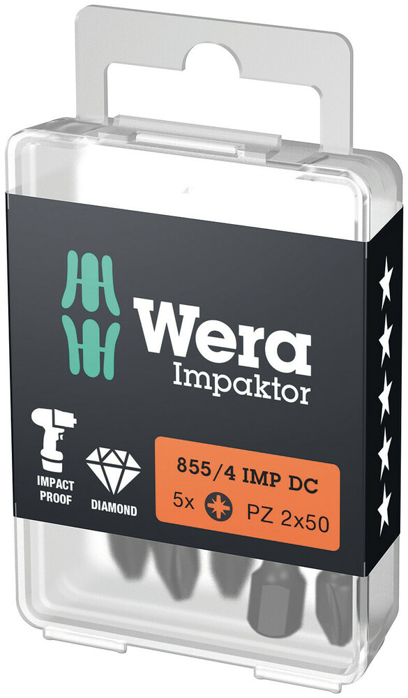Wera 855/4 IMP DC PZ DIY skruetrækker bit 5 stk