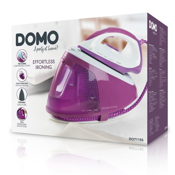 Miniatyrbild 10 av 16: Domo DO7115S 2400 W 1,8 l Keramisk stryksula Violett, Vit