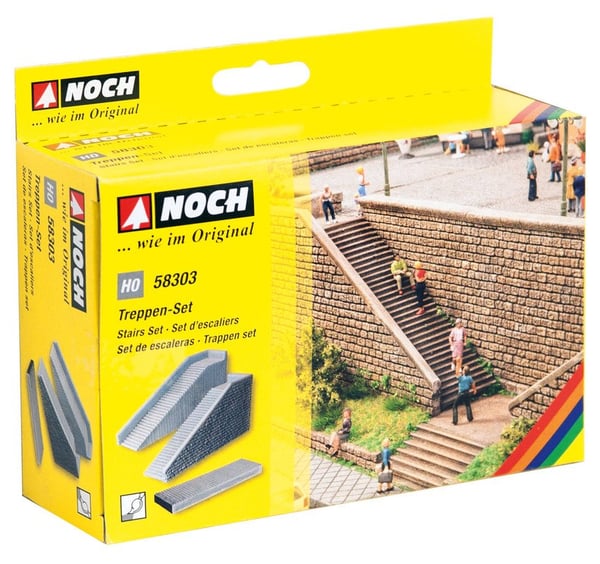 Miniatyrbillede 1 af 6: NOCH Stairs Set skalamodell dele og tilbehør Trappe