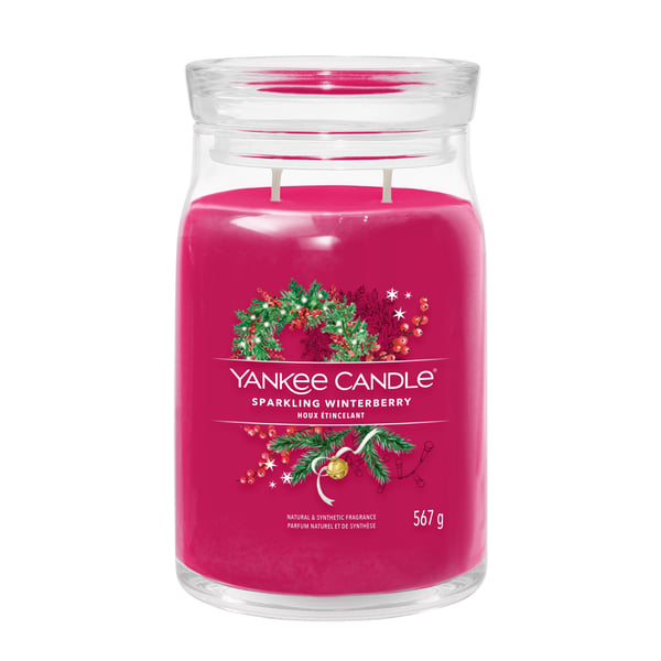 Miniatyrbild 1 av 5: Yankee Candle Sparkling Winterberry stearinljus Rund Röd 1 styck