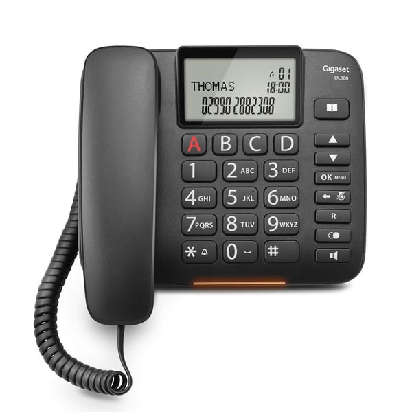 Miniatyrbild 7 av 8: Gigaset DL380 Analog telefon Namn och uppringnings-ID Svart