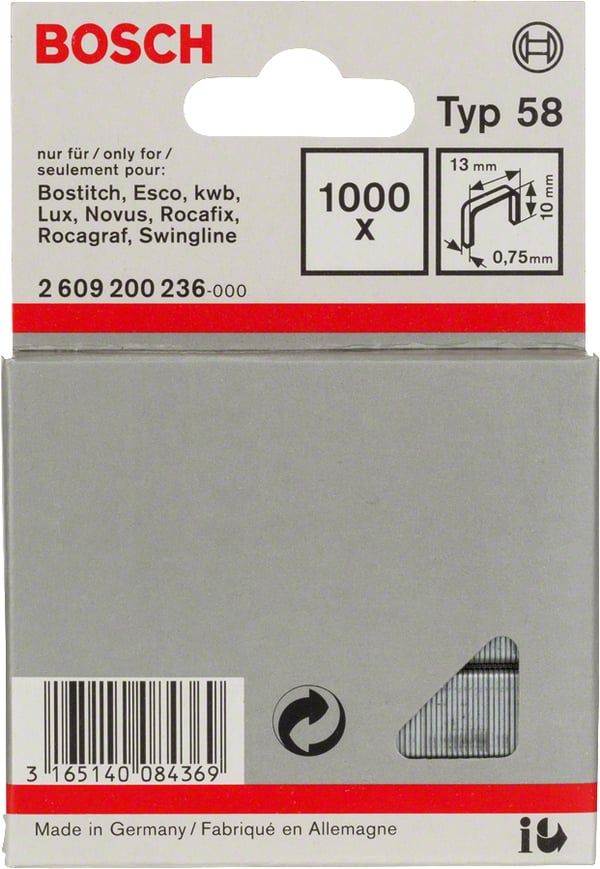 Bosch 2 609 200 236 niitti Niittipakkaus 1000 niitit