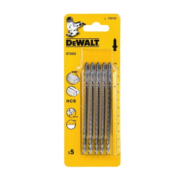 DeWALT DT2052-QZ sågblad till sticksåg, dekupörsåg och tigersåg Figursågblad 5 styck