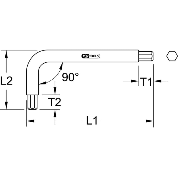 KS Tools 965.0502 insexnyckel Insexnyckel med L-handtag Metriska/brittiska 1 styck