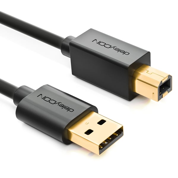 Miniatyrbild 6 av 6: deleyCON MK722 USB-kablar USB 2.0 3 m USB A USB B 0,48 Gbit/s Svart