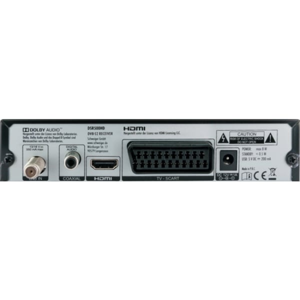 Miniatyrbillede 9 af 9: Schwaiger DSR500HD TV set-top boks Kabel Fuld HD Sort