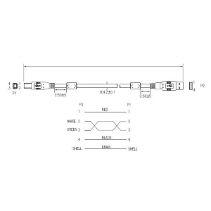 Miniatyrbillede 2 af 2: ART KABUSB2 AB 2M AL-OEM-100A USB-kabel 1,8 m