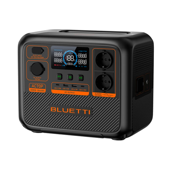Miniatyrbillede 3 af 4: Bluetti AC70P Bærbar energistation Lithium jern fosfat (LiFePO4) 1000 W 10,7 kg