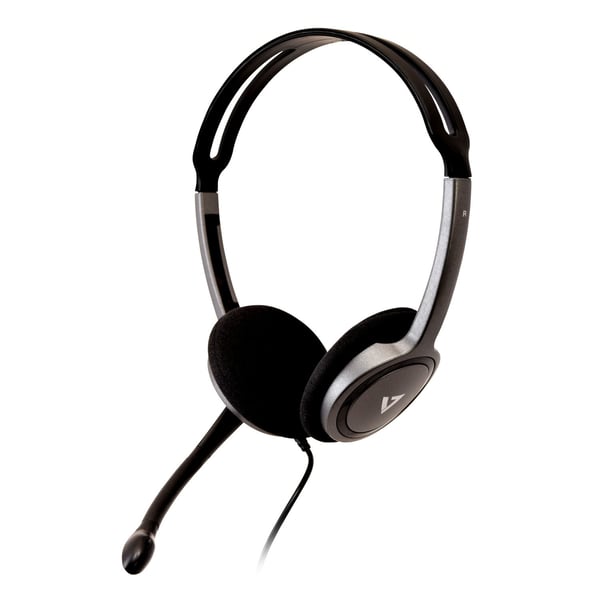 Miniatyrbillede 1 af 5: V7 HA212-2EP hovedtelefoner/headset Ledningsført Opkald/musik Sort, Sølv