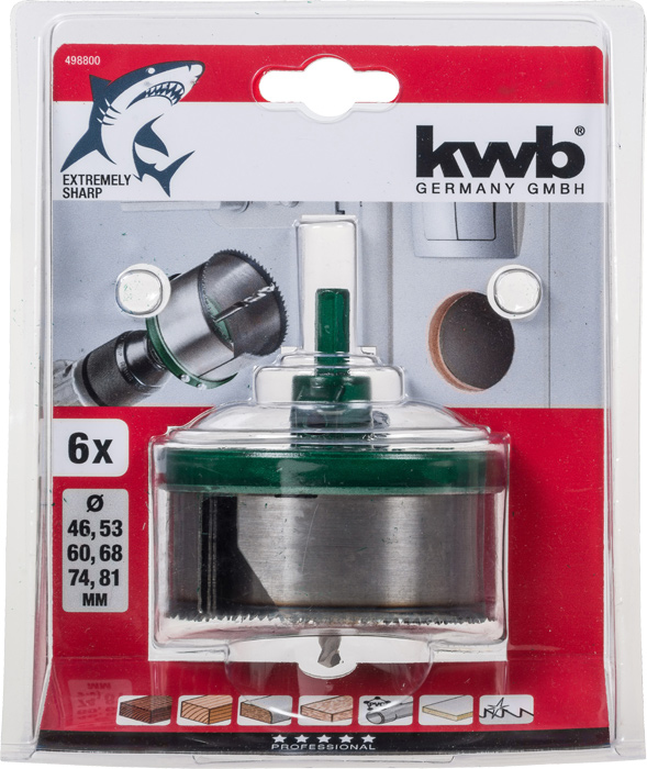Miniatyrbillede 4 af 4: kwb 498800 hulsav Boremaskine 6 stk