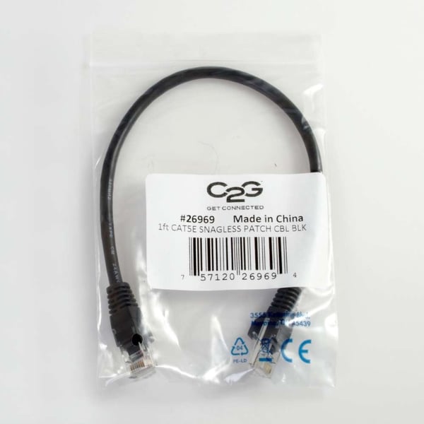 C2G 83185 netværkskabel Sort 5,03 m Cat5e U/UTP (UTP)