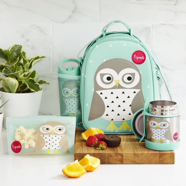 3 Sprouts Owl lunch bag Lunchväska PU skinn, Polyester Mintfärgad 1 styck