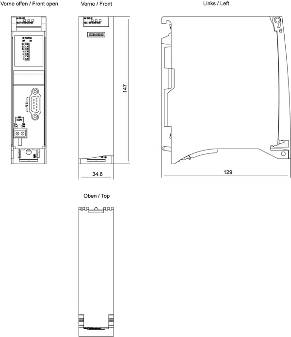 Miniatyrbillede 3 af 4: Siemens 6ES7155-5BA00-0AB0 6ES71555BA000AB0 SPS-Erweiterungsmodul