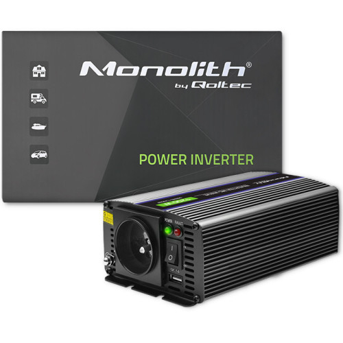Qoltec Monolith eladaptrar Auto/Inomhus 600 W Svart